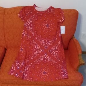 Nwt Lularoe Red Paisley Bandana Jessie  Dress